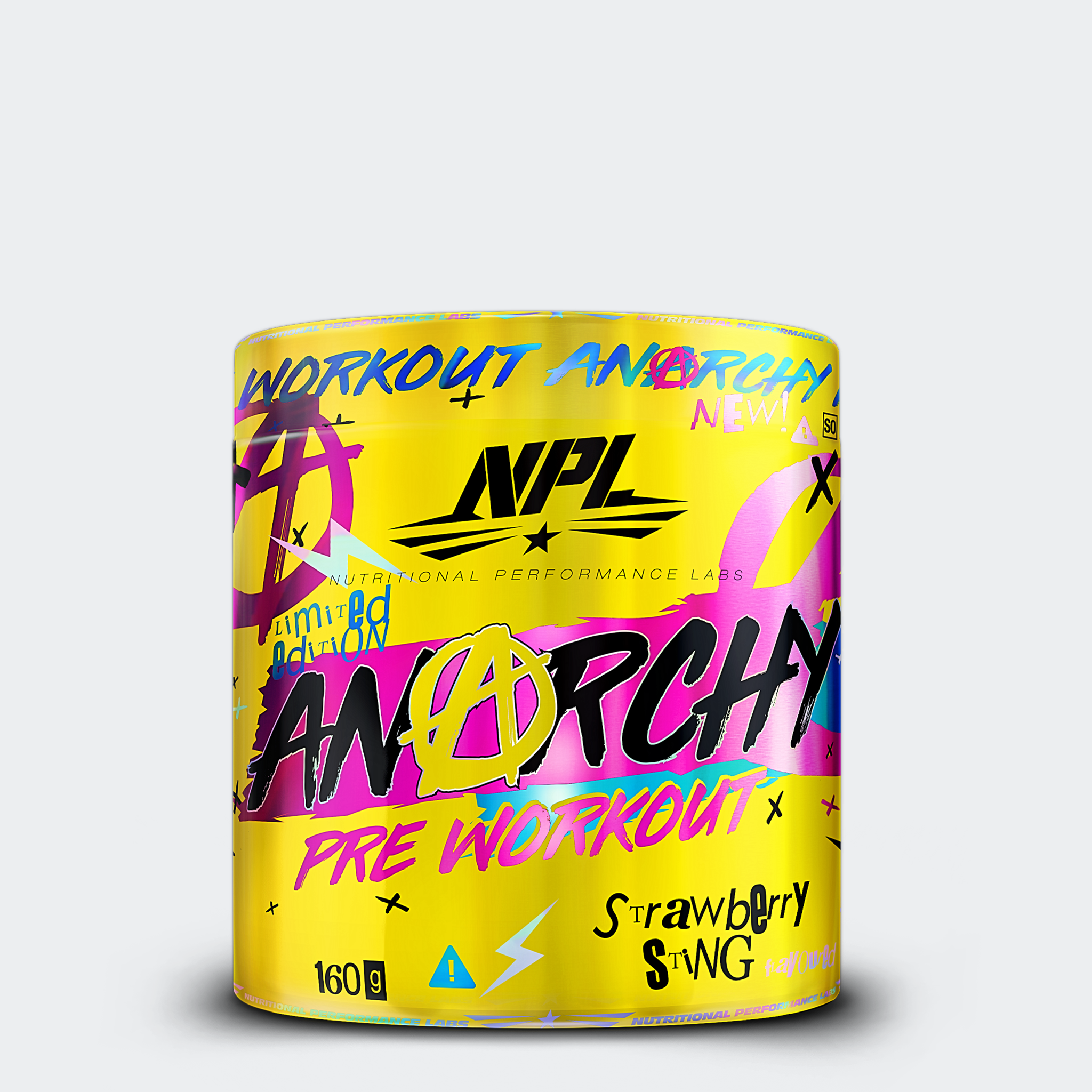 NPL Anarchy fully loaded pre-workout for enhanced performance - Strawberry sting flavour