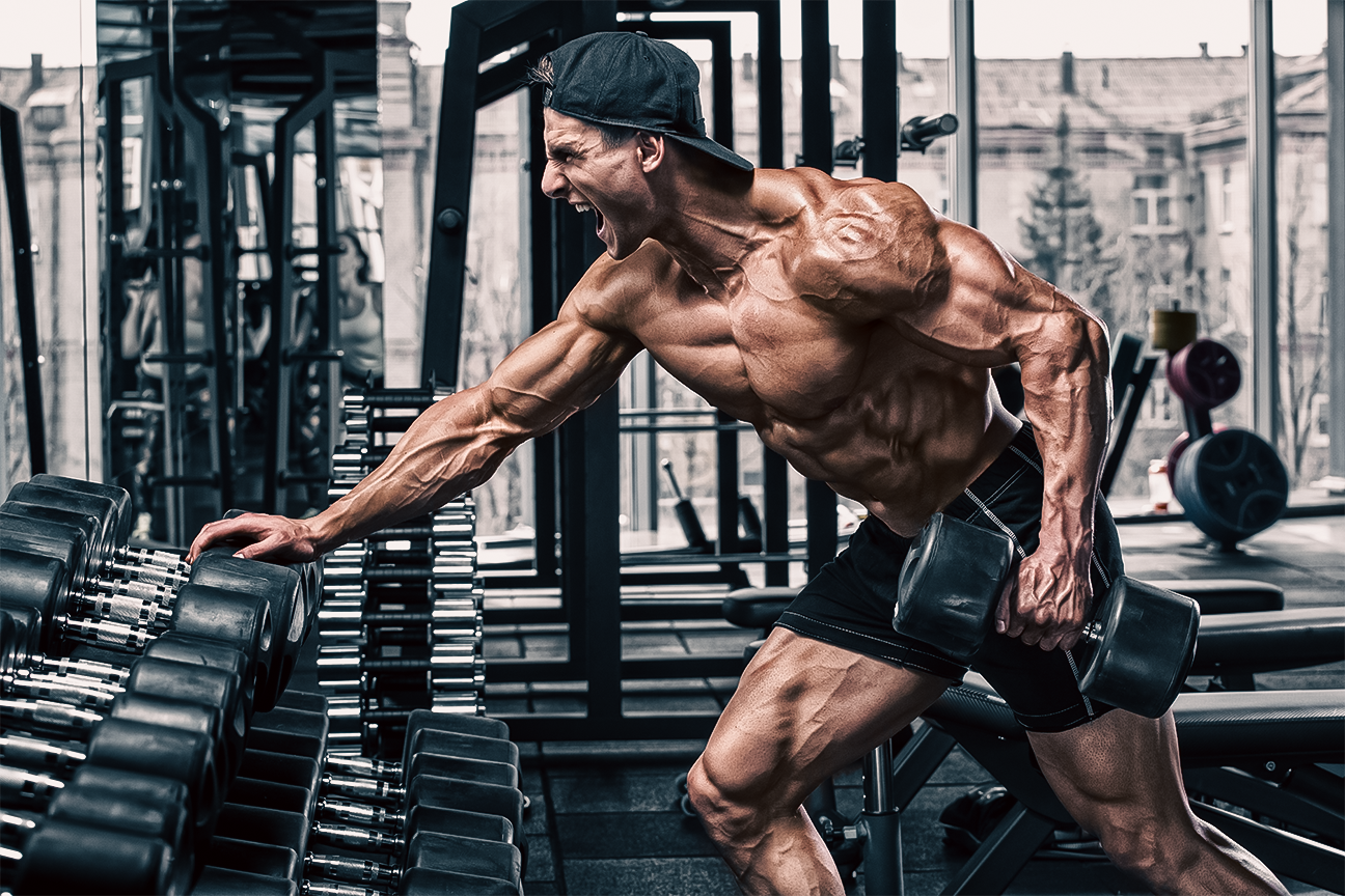 Athlete doing a one arm row, Blog is discussing how bad posture can affect your physique and performance in the gym