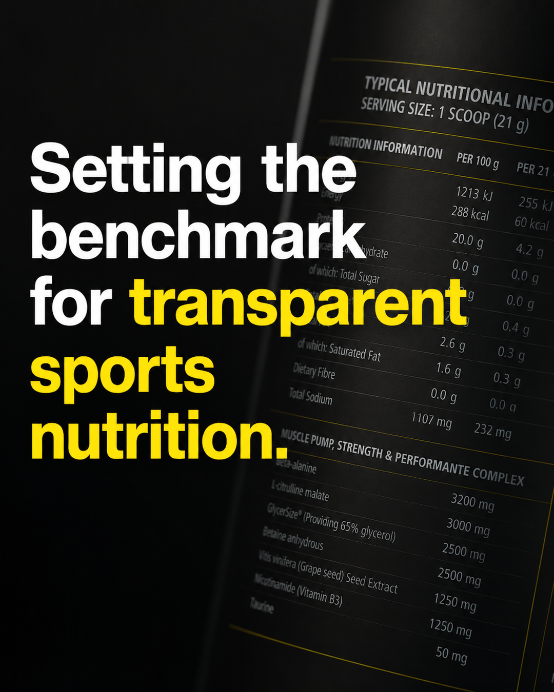 Setting the benchmark for transparent sports nutrition