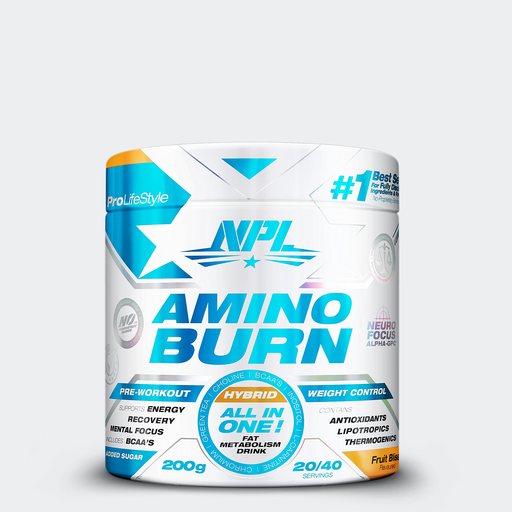 NPL Amino Burn A Anytime Amino Energizer To Boost Mental Focus And Enhance Mood and enhance fat loss - Fruit blast flavour