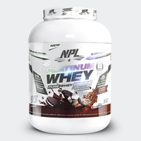 NPL Platinum Whey, a blend of isolate concentrate and hydroisolate for prolonged absorption and greater protein synthesis
