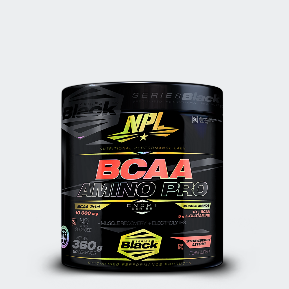 NPL BCAA Amino Pro with L-Glutamine for improved recovery and lean muscle growth - Strawberry litchi