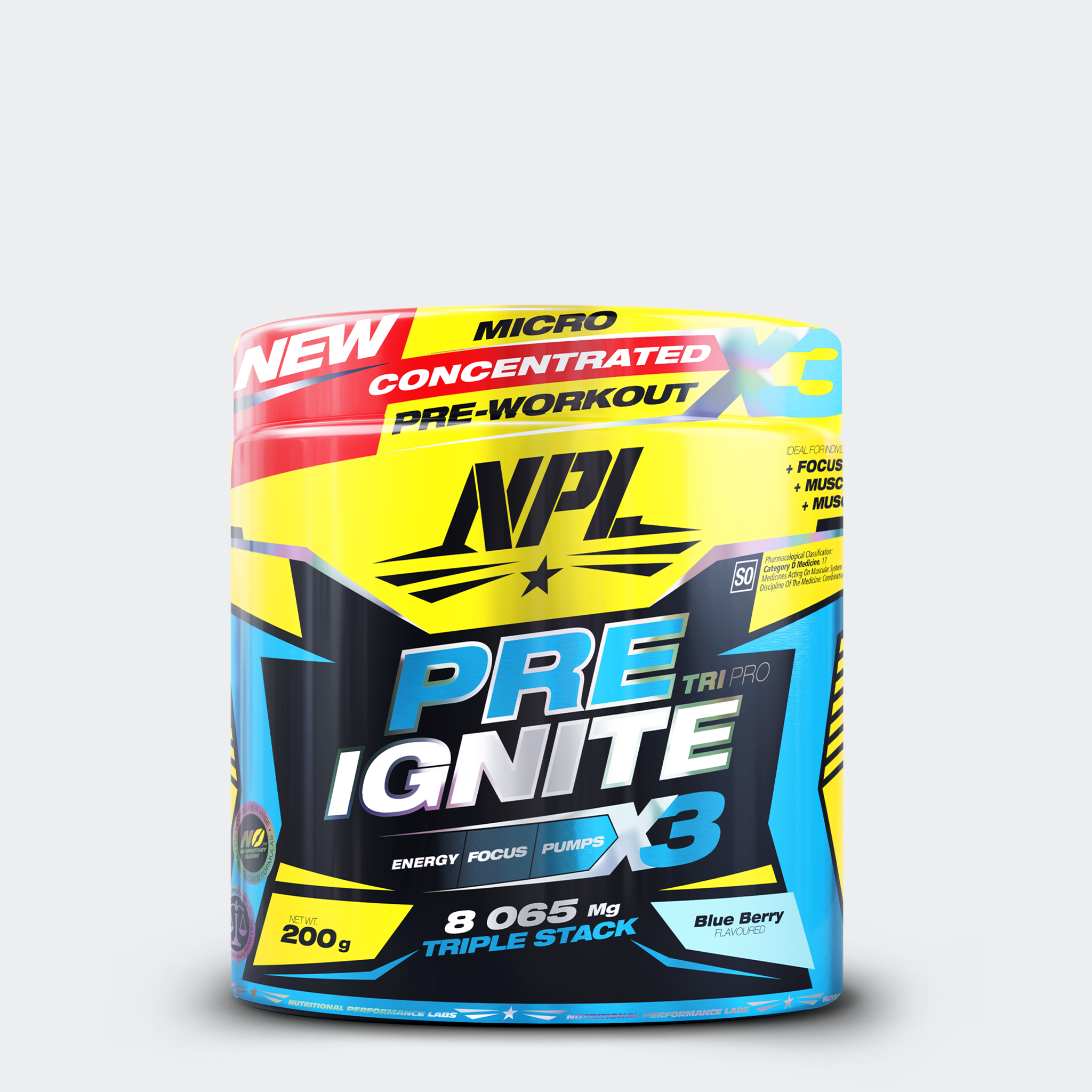 Pre-ignite pre workout for enhanced energy and focus - Blueberry flavour