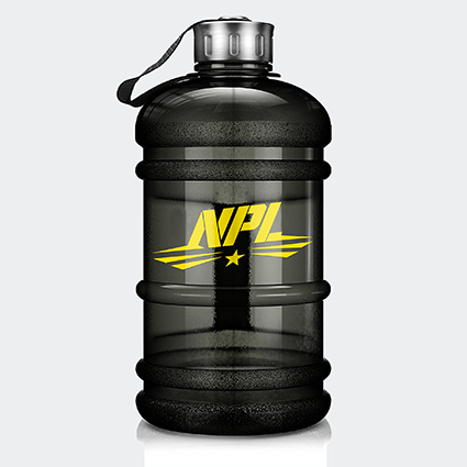 NPL 2.2 Litre water bottle black with yellow logo