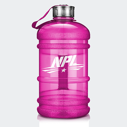 NPL 2.2 Litre water bottle pink with white logo